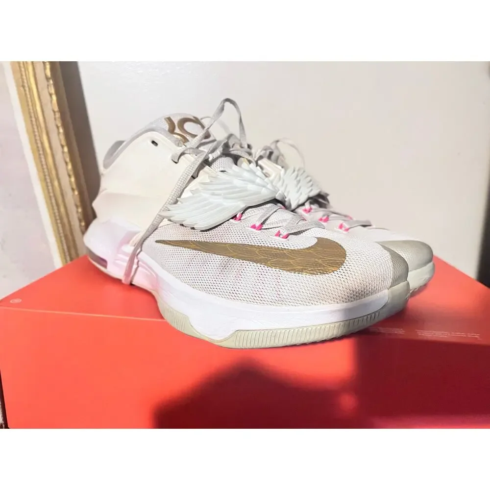 2014 Mens Nike KD 7 PRM Aunt Pearl Pink Pow Platinum Size 11.5 Used OG